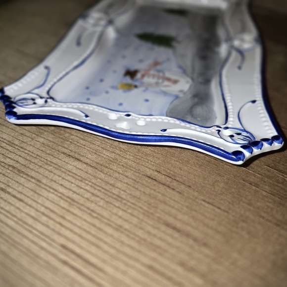 RCCL Handpainted in Portugal Christmas Trees Winter Snowman Ceramic Tray - Picture 9 of 16